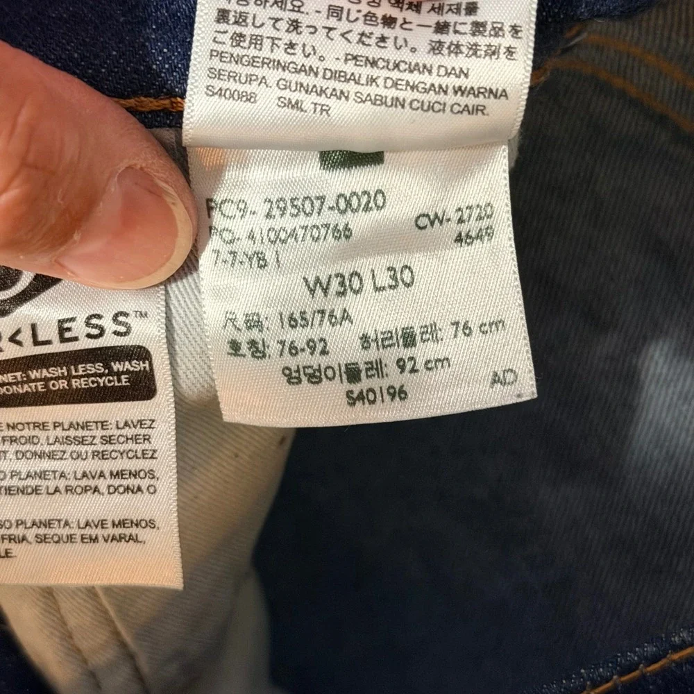 Levis Premium 502‎ Reg Taper Jeans Mens 30x30 Dark Wash Indigo Big E 29507-0020